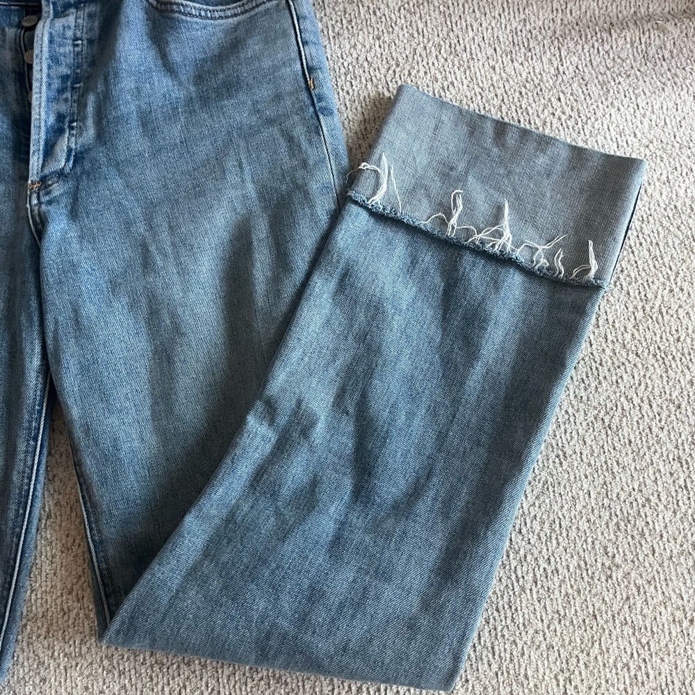 Denim Forum The Arlo Hi-Rise Cuff Jeans Light Wash Size 28 - Picture 5 of 6